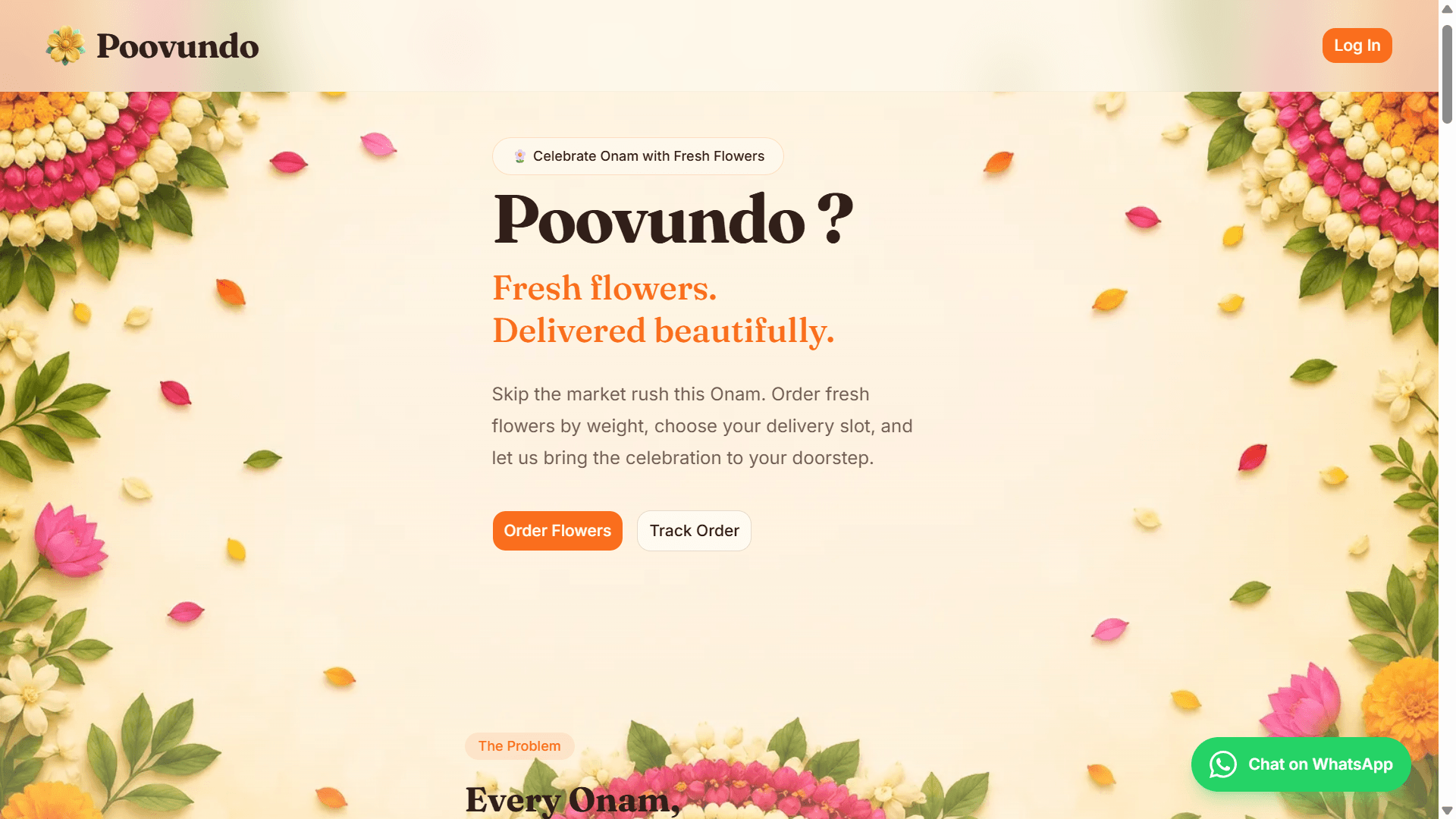 Poovundo flower ordering experience